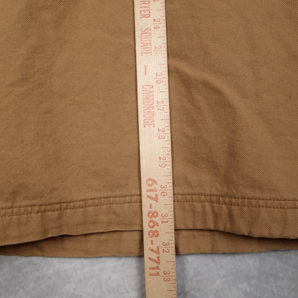 LL Bean Barn Coat Mens Large Brown Canvas Plaid Lined Corduroy Collar Workwear - Picture 15 of 16